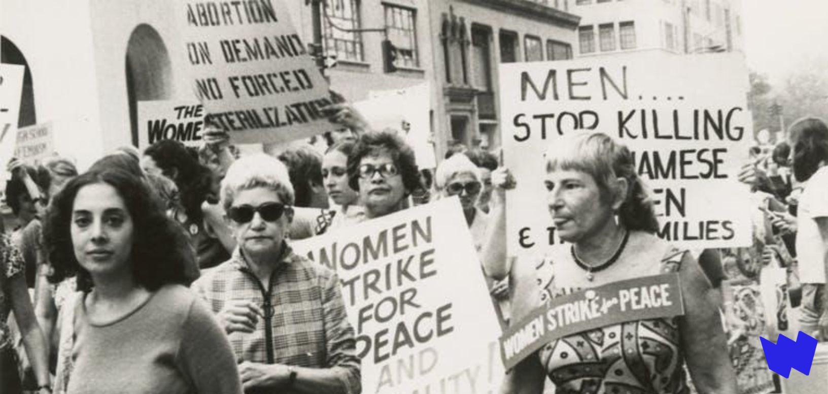 Women participate in the "March for Equality" in the 1970s.