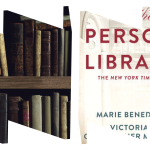 Side by side pictures of books on shelf and the personal librarian cover